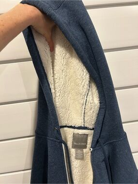 Falls Creek Navy Blue Sherpa-Lined Zip Hoodie with Cream Lining